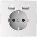 Merten MEG2366-6035 | Schuko stopcontact met USB-lader | 16 A - AC 250 V - wit | Made in Germany