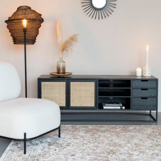 Housecraft Living Guuji Dressoir - Zwart - 150 x 38 x 55 cm