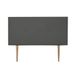 Duérmete Online Hoofdbord Premium, gevoerd, model Milaan, met voeten, bekleding van hoogwaardig kunstleer, hout, grijs, 130 x 60 cm (bed met 120 cm)