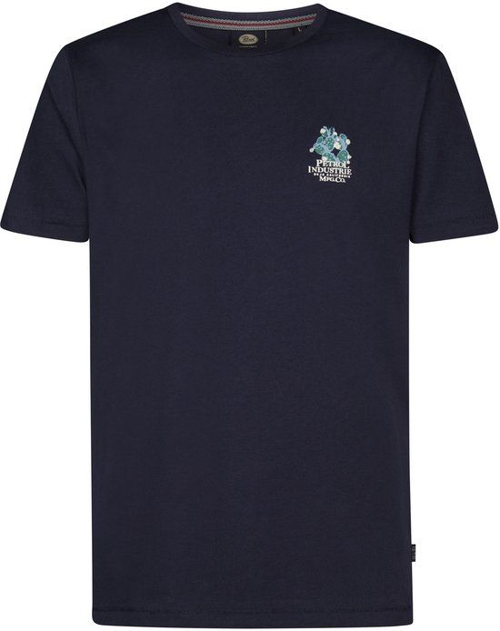 Petrol Industries Heren Logo T-shirt Piedra Blauw Maat XXL