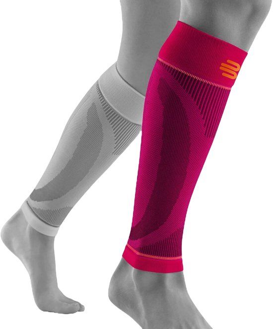 Bauerfeind Sport Compressie Onderbenen Sleeve (Per paar) - Korte Sleeve - Roze - Schoenmaat 43-46