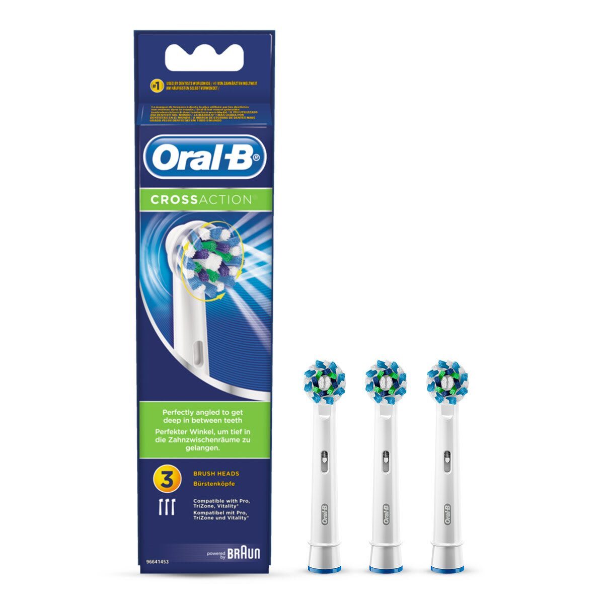 Oral-B CrossAction wit, blauw, groen