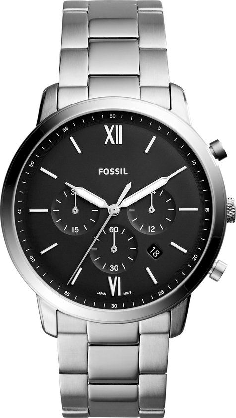 Fossil Neutra FS5384 Herenhorloge - 44 mm - Zilverkleurig