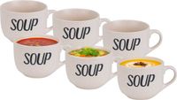 Cosy & Trendy Soepbekers/soepkommen - 6x - creme wit - 11 cm - 510 ml - keramiek