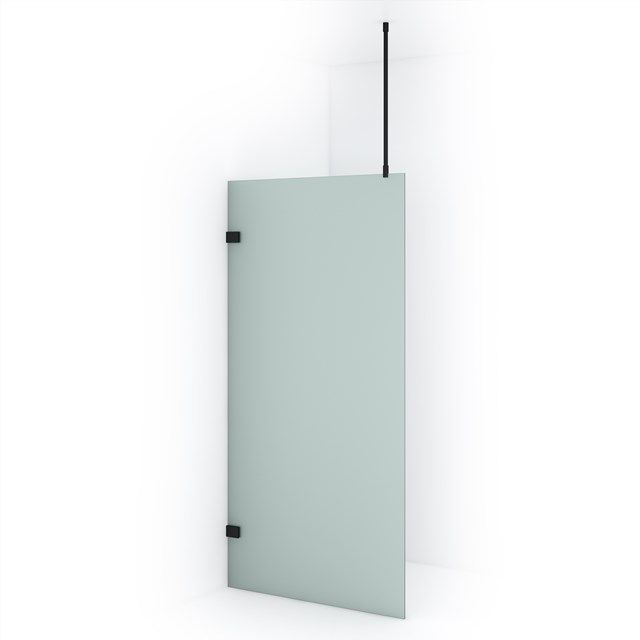 Maxaro Inloopdouche Diamond 100cm 8mm Helder Mat Veiligheidsglas Mat Zwart