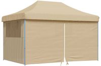 vidaXL Partytent Beige Polyester Inklapbaar