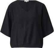 s.Oliver Gestructureerde blouse in O-vorm zwart