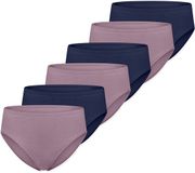 Schiesser Essentiële onderbroeken Vrouwen 6 stuk(s) Effen mauve, admiral