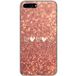 1001 coques Apple iPhone 8 Plus Paillettes coeur bedrukt siliconen hoesje