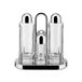Alessi 5070 - Design Specerijen Set voor olie, azijn, zout en peper in 18/10 roestvrij staal en kristallijn glas, zilver