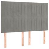 VidaXL Boxspringbed met matras, lichtgrijs, 140x190 cm, fluweel