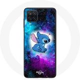 Maniacase Etui voor Samsung Galaxy A12 Stitch Ohana Quote Gekleurde Ruimte