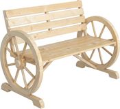 Outsunny Tuinbank - Vurenhout - 105,5x56x79cm - Natuurlijk hout