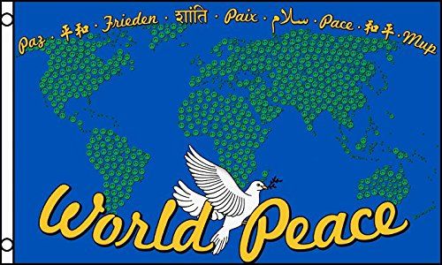 AZ FLAG Vlag kaart vrede in de wereld 90 x 60 cm