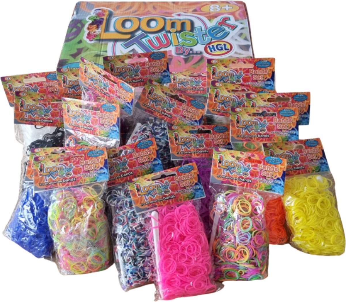 Loom twister loombandjes 21.600-delig met 36 weefhaken en 36 zakjes s-clips