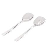 Alessi Knifeforkspoon Salade Set, Gepolijst, (AJM22/14), Gepolijst Zilver