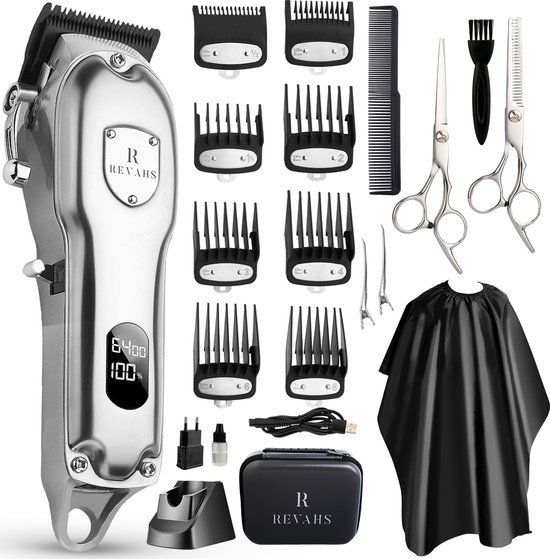 Revahs Clipper One Pro 3 - Professionele Draadloze Tondeuse voor Mannen - Haartrimmer & Baardtrimmer – Hair Clipper Hoofdhaar - 7200 RPM - Keramische Messen - 8 Opzetkammen