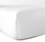 Hoeslaken, 100% katoen, 57 draden/cm², wit, 160 x 200 cm, spanhoogte 30 cm