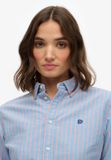 Superdry Slim Oxford Button Down Overhemd Dames Blue/Pink Stripe