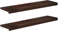 vidaXL Traplopers 2 st 90 x 25 x 2 cm Donkerbruin Massief beukenhout
