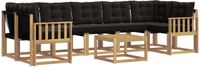 vidaXL Buiten bank set 8 st Wit en zwart