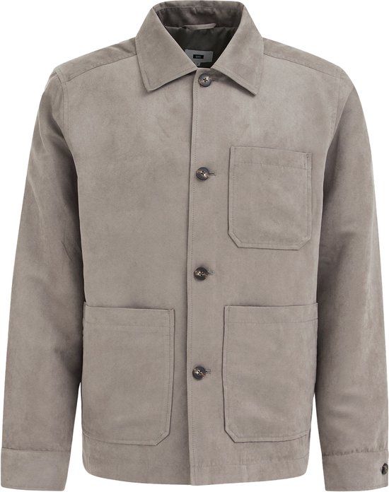WE Fashion Heren regular fit overshirt - Grijsgroen - XS