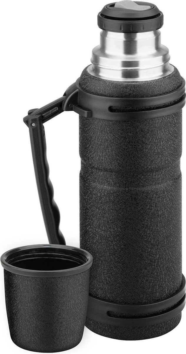 Isosteel Thermosfles Rvs Stealth 1,2 Liter Zwart