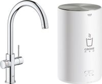 GROHE Red Compact 3 in 1 Kokendwaterkraan - C-uitloop - 4L boiler - Chroom
