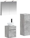 vidaXL Badkamermeubel Set 4-delig Betongrijs Bewerkt Hout en Glas