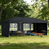 Merkloos / Sans marque 3x6m Tuinpaviljoen - Paviljoen - Partytent met Zijkanten – Spatschermend Faltpaviljoen met UV-bescherming – Tuin & Feesttent - Donkergrijs