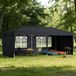 Merkloos / Sans marque 3x6m Tuinpaviljoen - Paviljoen - Partytent met Zijkanten – Spatschermend Faltpaviljoen met UV-bescherming – Tuin & Feesttent - Donkergrijs