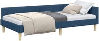 vidaXL Cadre de lit d'angle Bleu 100 x 200 cm Tissu