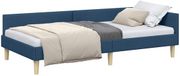 vidaXL Cadre de lit d'angle Bleu 100 x 200 cm Tissu