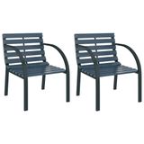 VidaXL Tuinstoel Terras Staal Hout Grijs