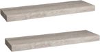5five Étagère murale Bassline - 2x - chêne gris - 60 cm