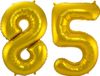 Folat Folie ballonnen - 85 jaar cijfer - goud - 86 cm