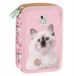 DERFORM Double Case Cleo & Frank Chat Complet Fille Équipé Rose Tissu Enfants