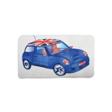 MSV Bathmat 45 x 75 cm Microfiber Blue, White