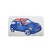 MSV Bathmat 45 x 75 cm Microfiber Blue, White