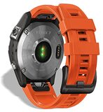 KeeFos 22 mm QuickFit armband compatibel met Garmin Fenix 7/Fenix 6/Fenix 6 Pro/Fenix 5/Fenix 5 Plus, siliconen reservearmband heren dames voor Forerunner 935/945/Epix Gen 2/Instinct (oranje)