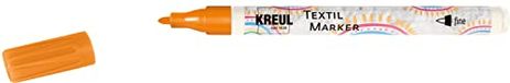 Kreul 90661 - textielmarker fijn, oranje, met ongevoelige vezelpunt, lijndikte ca. 1 tot 2 mm, textielstift voor lichte stoffen en textiel, wasbestendig na fixatie