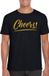 Bellatio Decorations Verkleed T-shirt voor heren - cheers - zwart - gouden glitter - carnaval XXL