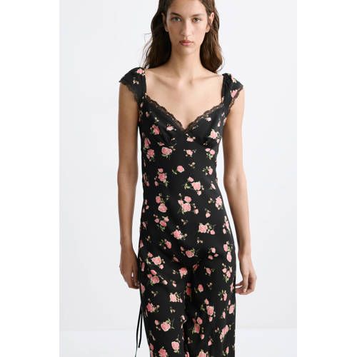 Mango gebloemde jurk - zwart