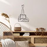 Stijlvol zwart decoratief metalen wandaccessoire, 42 x 69 cm