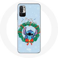 Maniacase Etui voor Xiaomi Redmi Note 10 5G Stitch sneeuw merry christmas blauw