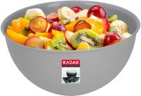 KADAX Kom van kunststof, slakom, stapelbare mengkom, plastic kom, keukenkom, ronde serveerschaal voor keuken, salade, deeg, vaatwasmachinebestendig (5 l, grijs)