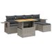 vidaXL 6-delige Loungeset met Kussens, Poly Rattan, Grijs