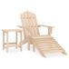 vidaXL Fauteuil Adirondack avec Repose-pieds et Table Bois d'Épicéa Massif