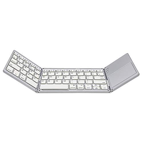 AURTEC Opvouwbaar Bluetooth-toetsenbord met touchpad - Zilver