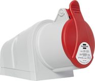 Brennenstuhl CEE, industriële wandcontactdoos, 5-polig, 400 V/32 A, met deksel voor buiten, ideaal voor gebruik buitenshuis, bouwplaats, industrie, IP44, 32 A